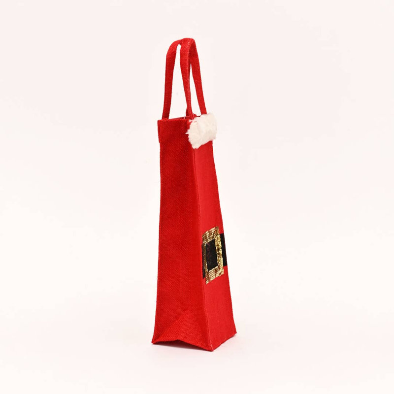 Sac de Noël en jute | Sac-cadeau en plastique à paillettes