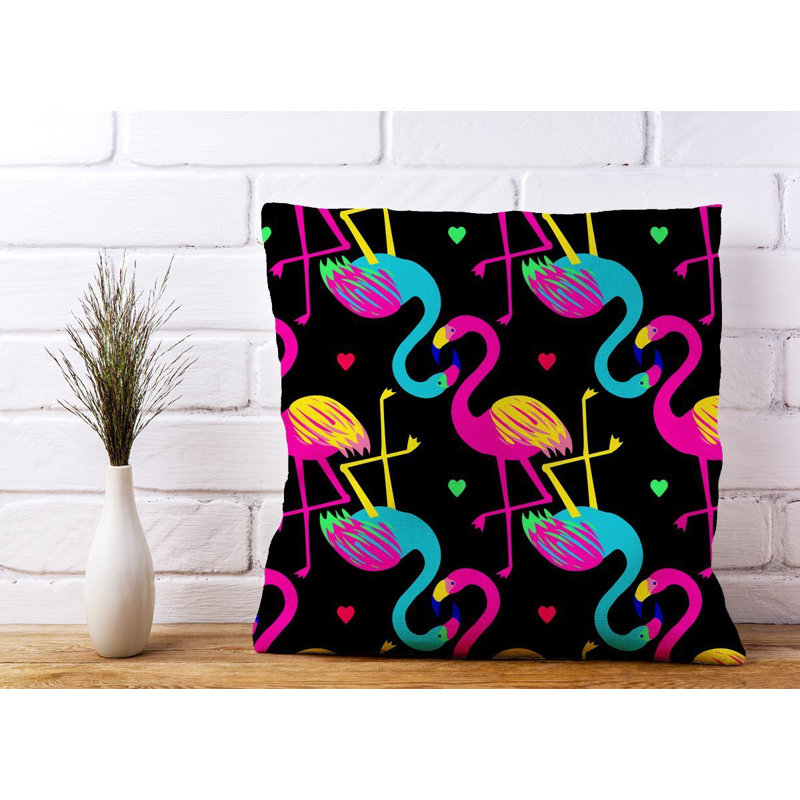 Stansted Vivid Flamingo Square Throw Cushion