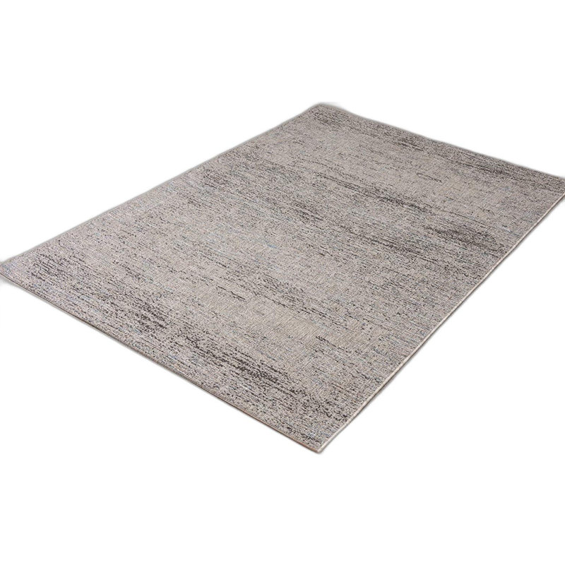 Tapis abstrait bleu et gris 8 pi x 10 pi
