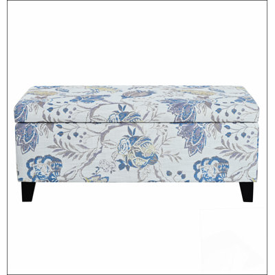 Luxury Storage Ottoman Comfortable choice, multiple functions, classic design, and cozy corners with Floral Patterned Fabric, SoftClose Hinges, MultiFunctional Footrest & Seat for Living Room, Bedroom  Hidden Compartment for Blankets/Pillows