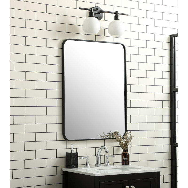 Miroir mural Sabine, 32 po x 24 po, Noir