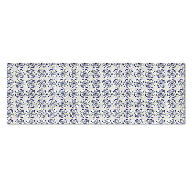 Tapis de sol décoratif 6 pi x 2 pi Sun Tiles, imperméable, antidérapant, antidérapant, Tapis de couloir 2 pi x 6 pi, Bleu