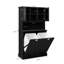 Armoire de salle de bain inclinable - noire. Fabriqué avec E1,. Capacité de charge de 150 lb. Économisez de l'espace grâce aux tablettes réglables. Gardez le linge dans des sacs amovibles. Poignée carrée simple mais élégante. Enduit brillant-1211989693-1211989683