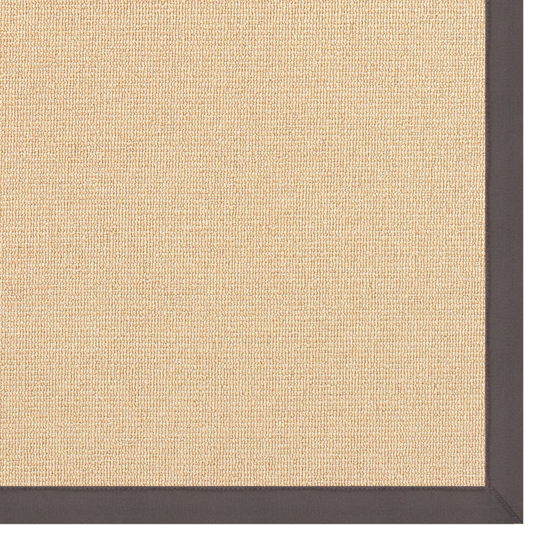 Tapis berbère beige clair avec bordure en coton fabriqué à la main aux États-Unis Nannette