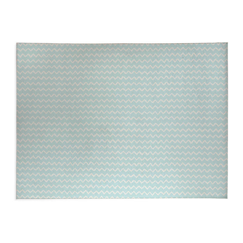 Paillasson à chevrons, L 60 po x L 84 po, Bleu clair