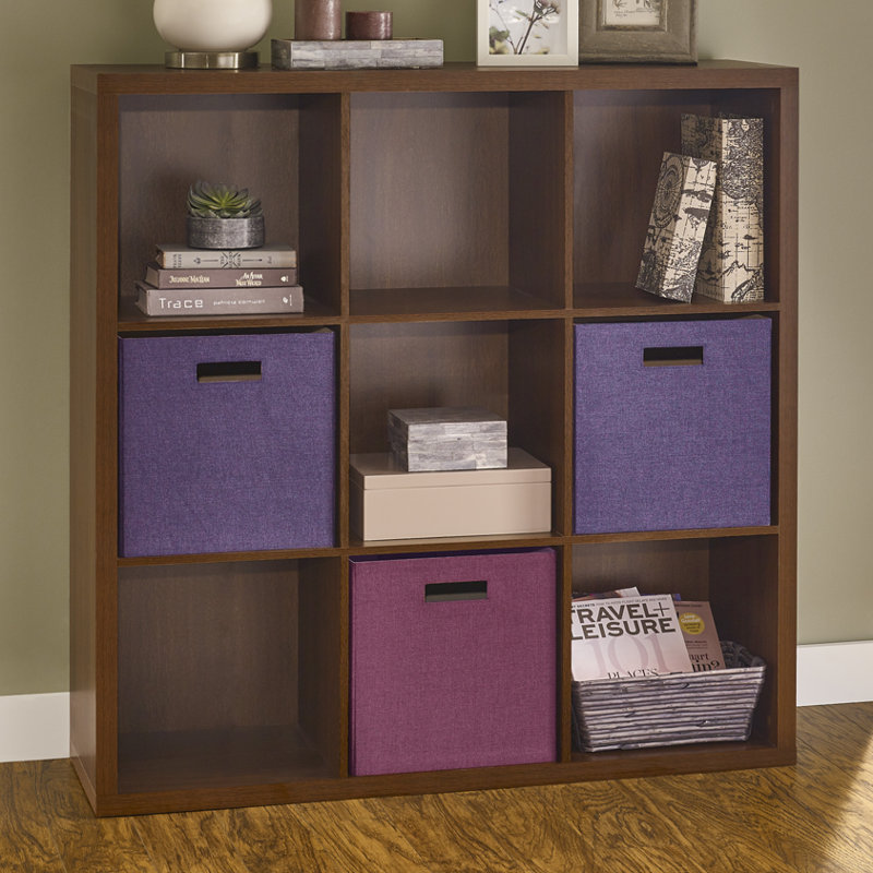 9 Cube 3 Tier Decorative Storage Bookcase by ClosetMaid, Dark Chestnut