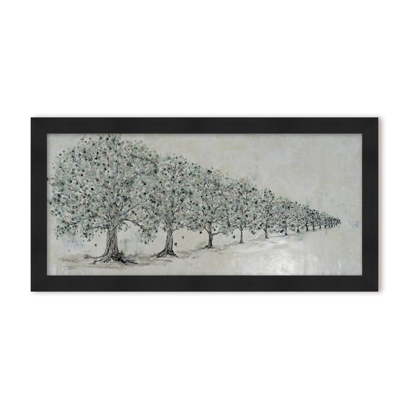 Nature Inspired "Renewal in Bloom" Canvas Wall Art By , 12" H x 24" W, Framed Matted Print, Brown