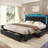 Beige Bed Frame With 5 Xl Storage Drawers-2022326759-2022143218