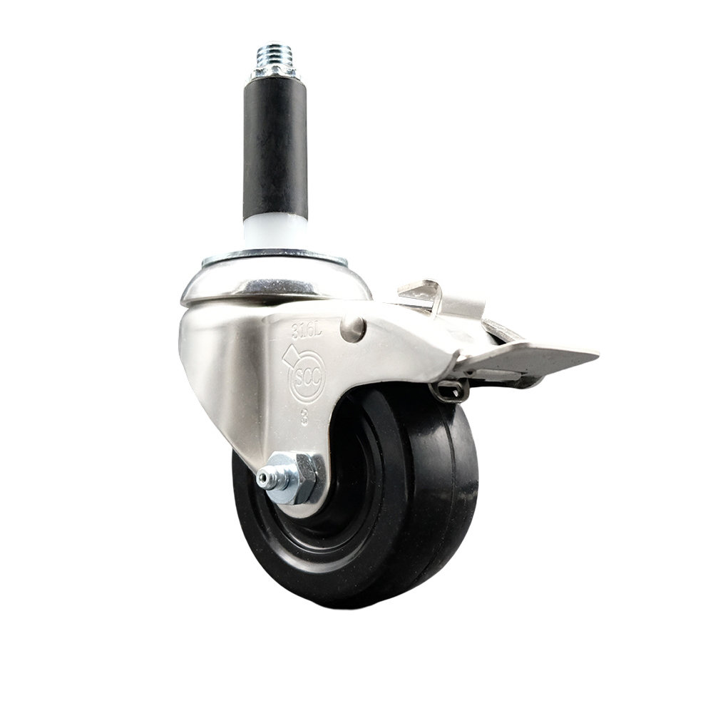 Service Caster Hard Rubber Swivel Caster Lock Brake | Wayfair