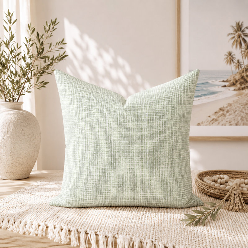Housse de coussin en coton Pistachio, Carré 19 po