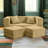 Shontae Zipline Boneless Convertible Compression Sleeper Loveseat, Ottomans & Pillows, Textured Microvelvet-710735750
