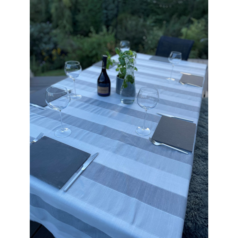 Mela Polyester Stripped Rectangle Tablecloth