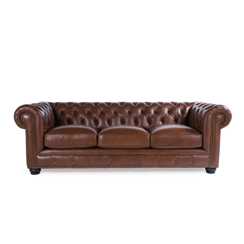 Canapé clouté Chesterfield, Marron clair