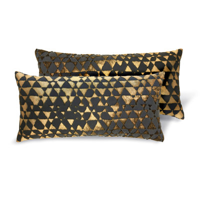 Triangles Rectangle Velvet Pillow Cover & Insert