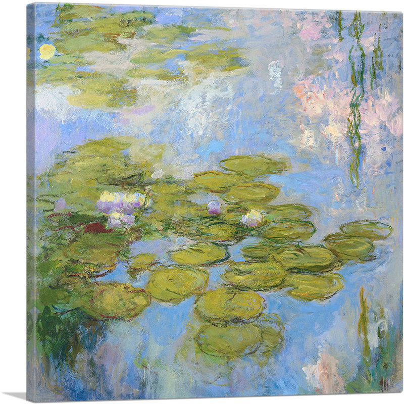 «Nympheas 1916» par Claude Monet, reproduction d'art sur toile tendue, H 36 po x l 36 po x 1,5 po