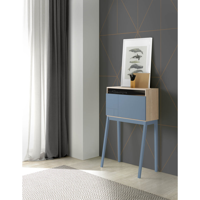 Wilcox Writing Desk, Blue/Light Oak