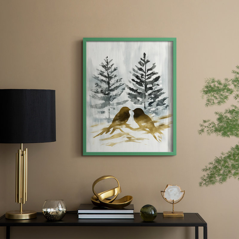 Reproduction encadrée - bois massif, H 15 po x l 12 po, Vert