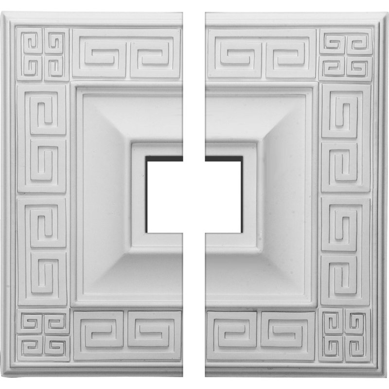 Endurathane Eris Ceiling Medallion, 18"W x 18"H x 3 1/2"ID x 1 1/8"P (Fits Canopies up to 9 7/8"), Two Piece, Factory Primed
