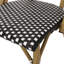 Chaise d'extérieur en raton de rat et aluminium, ensemble de 2, noir et blanc, finition bambou