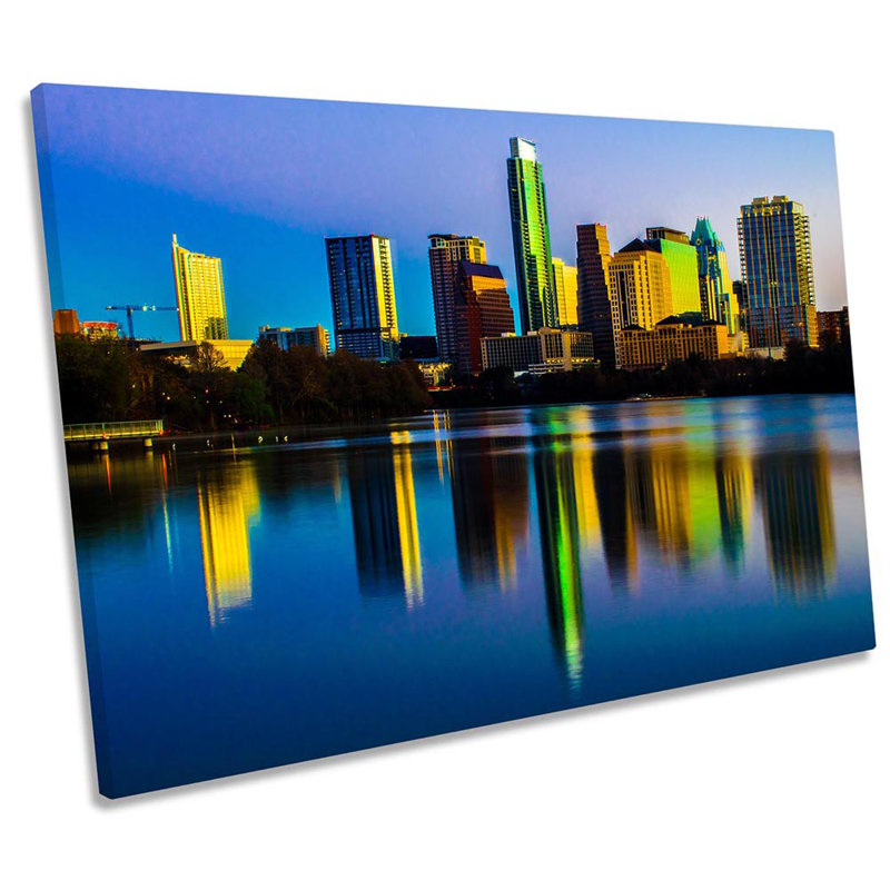 Austin Texas Skyline City - Wrapped Canvas Print, 61cm H x 91.4cm W x 4cm D