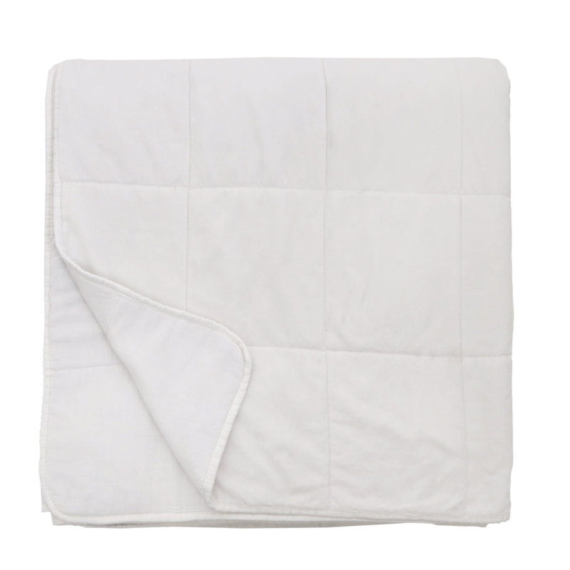 White Cotton Twin Minimalist Bedspread