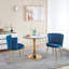 Ensemble de 2 chaises de salle à manger modernes en velours avec un design ergonomique et des pieds en fer doré-664064848