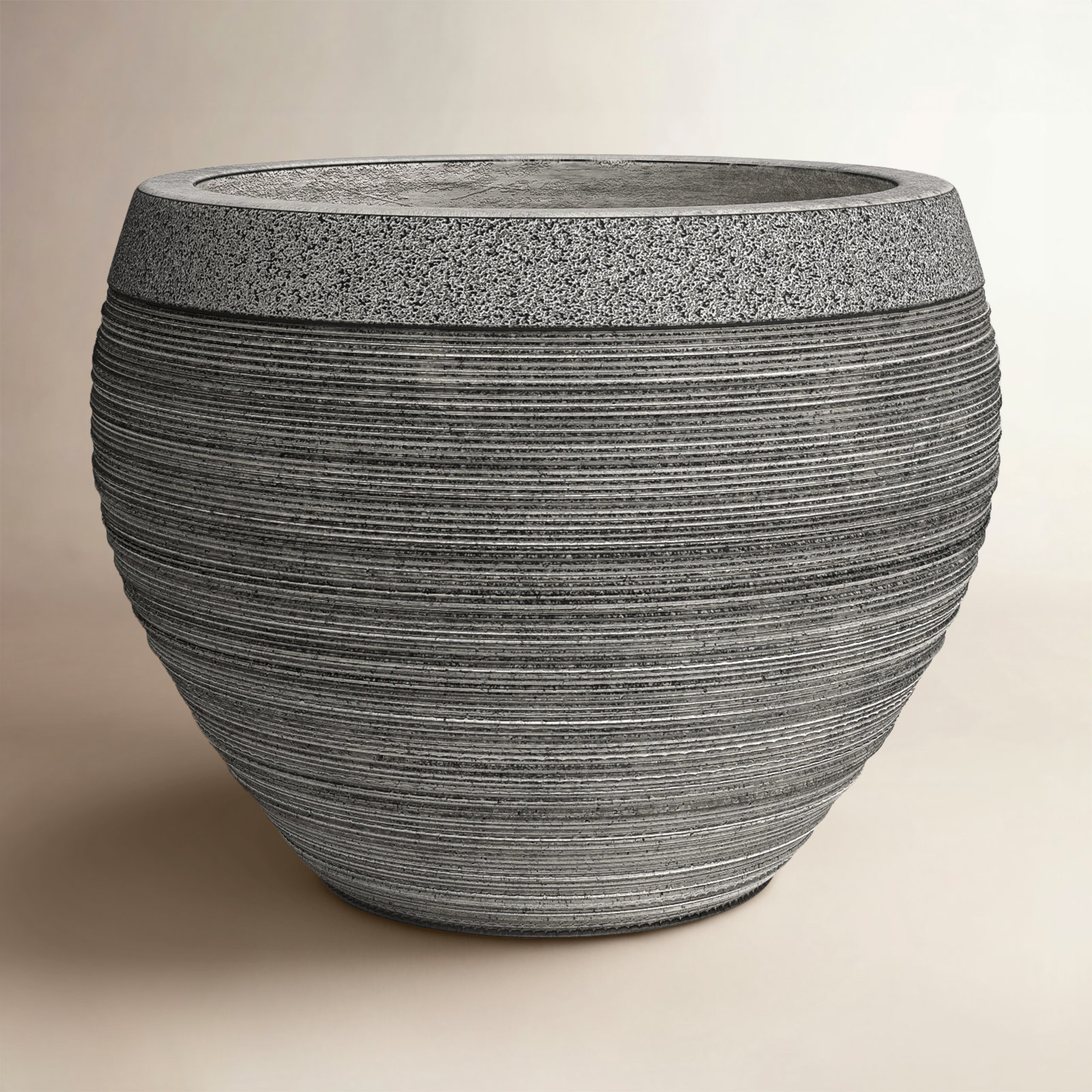 Pot Planter, Gray, 9" H x 11.75" W x 11.75" D