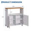 35.4'' Rolling Kitchen Island with Butcher Block Top, Storage Cabinet & Locking Wheels – White-1046181902
