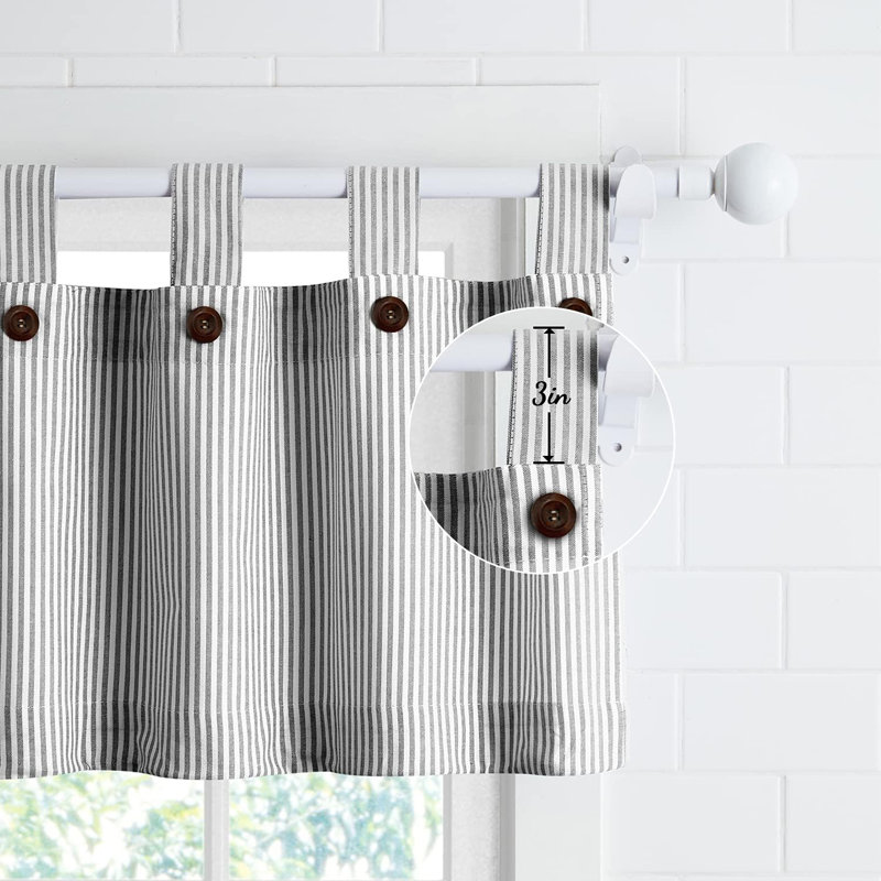 Cotton Kitchen Curtains And Curtains, Black/White