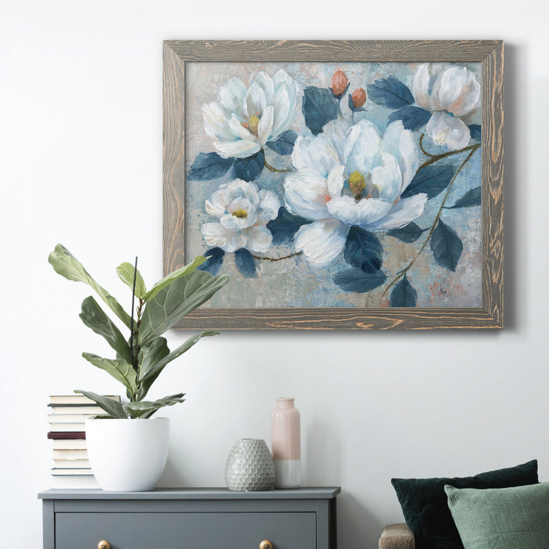 «Spring Bloom II», peinture sur toile encadrée, H 20 po x l 17 po x P 1,5 po, Gris