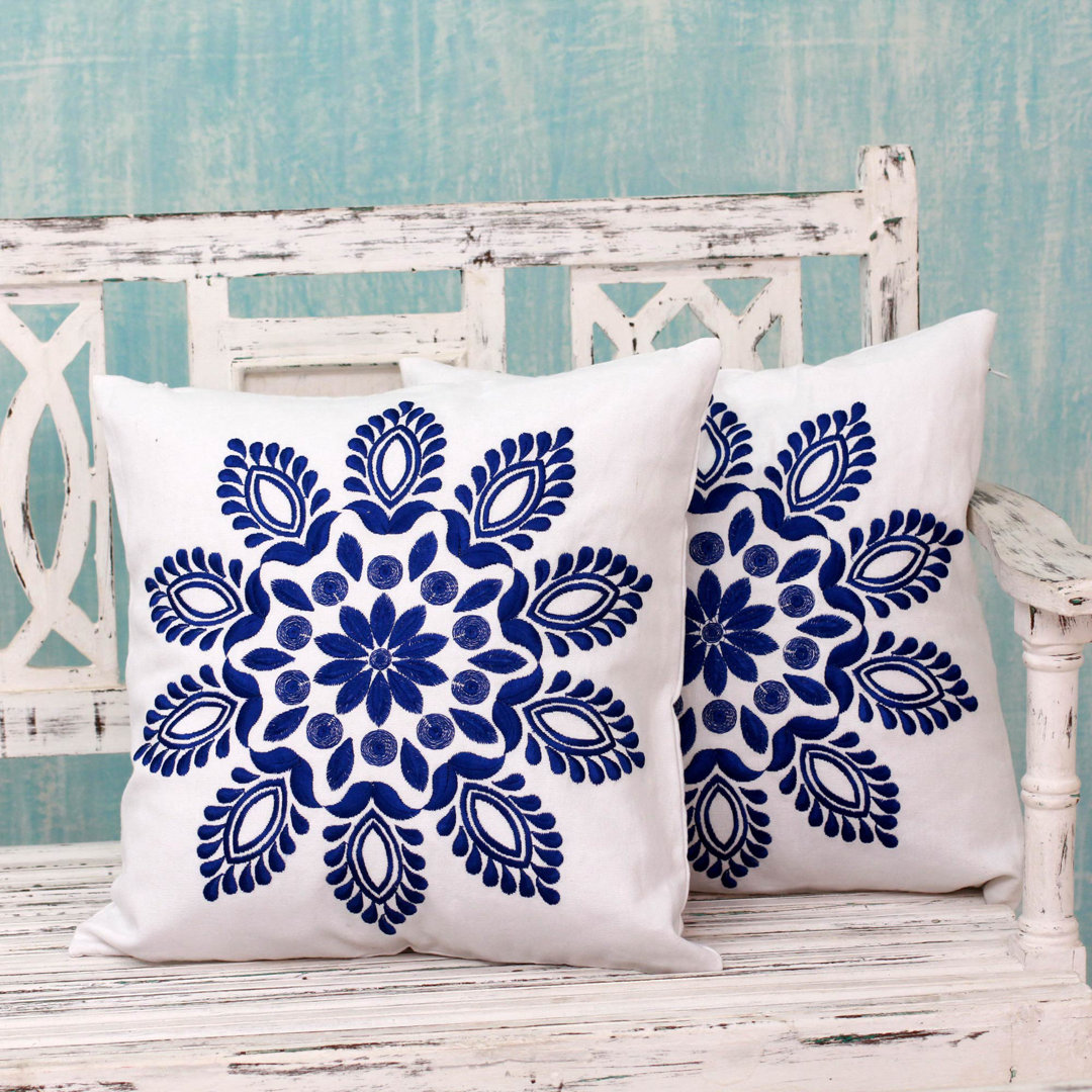 Embroidered Pillow Cover (Set of 2) Novica