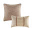 Édredon 8 pièces pour grand lit - brodé, imitation soie, beige, bourre taille 8