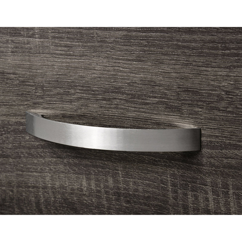 Table de chevet à 2 tiroirs en chêne gris pour la chambre à coucher, mélange de texture naturelle et de gris contemporain, deux grands tiroirs de rangement, poignées en métal d'aspect élégant, silhouette rectangulaire, base, 16,72 po