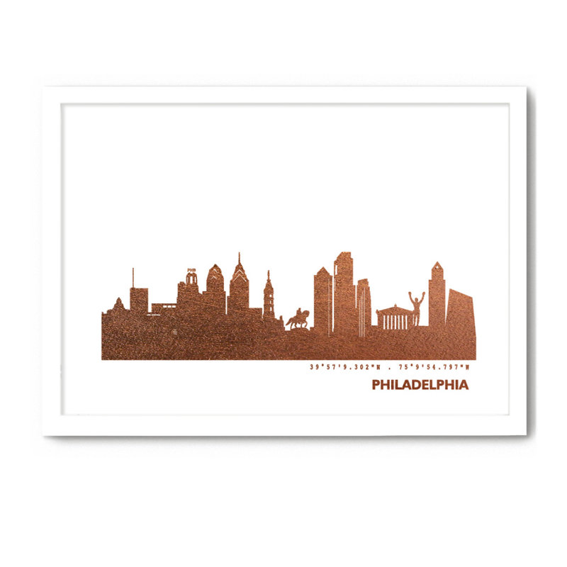 Philadelphia Philadelphia Skyline - Single Picture Frame Print, 33cm H x 43cm W x 4cm D