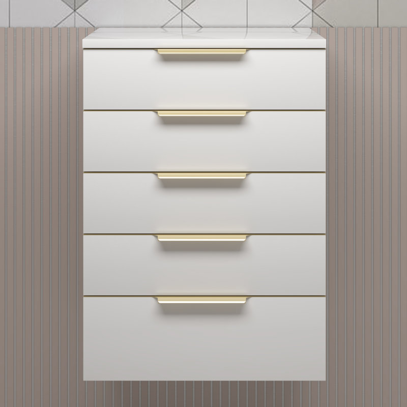 Milana 20" Floating Linen Cabinet With Drawers In Gloss White