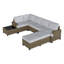 Ensemble de conversation modulaire 8 pièces pour patio avec osier en PE, coussins de 4 po et table basse-2011178559