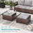 9 Piece Patio Sofa with Rectangle Fire Pit Table and Ottomans-108198371