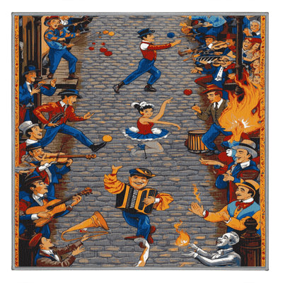  Tapis de musique lavable Street Performers and Buskers