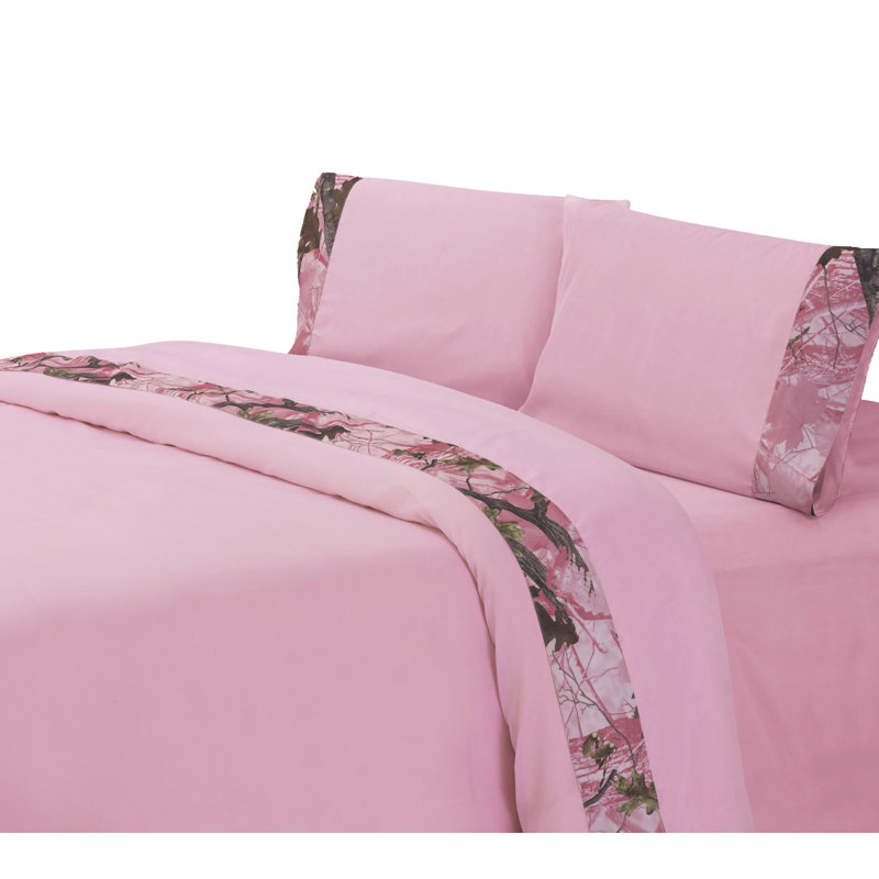 Pink Oak Camo Rustic Camouflage Comforter