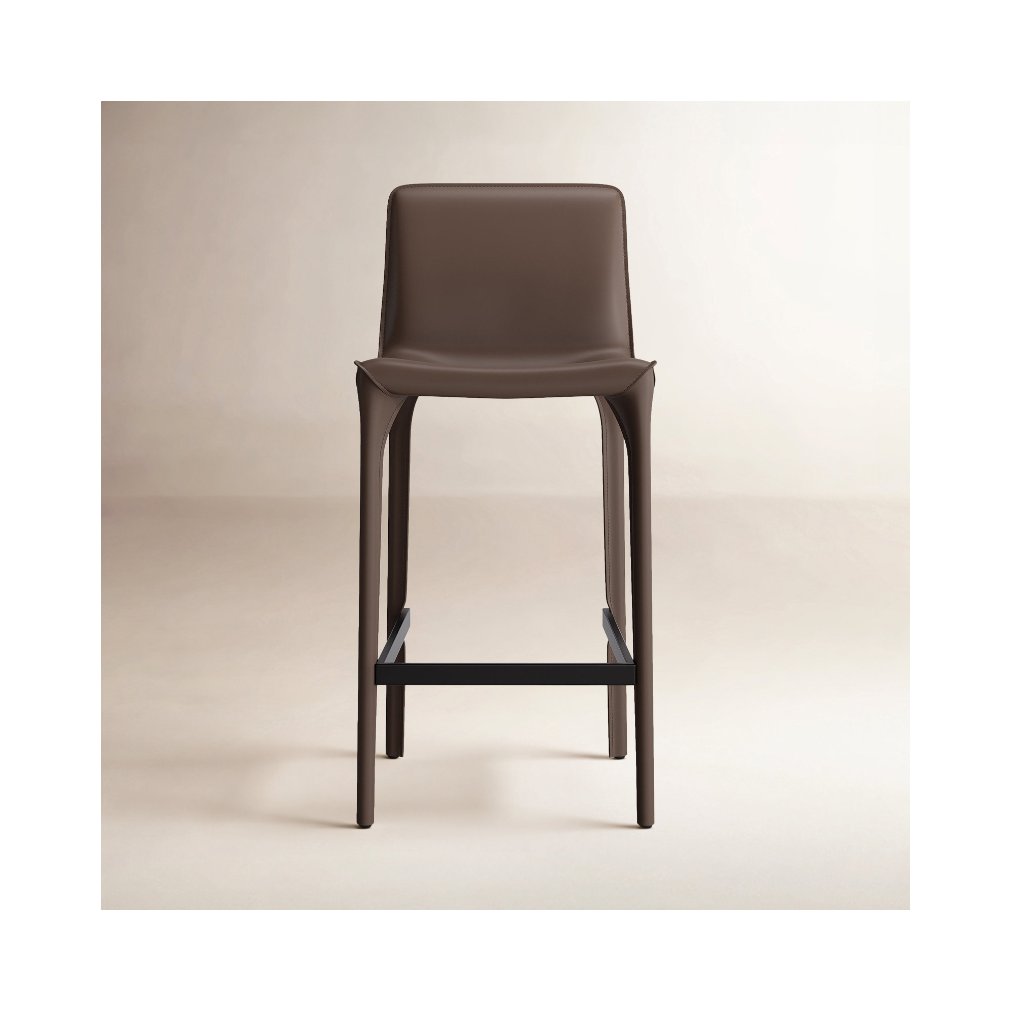 Vannes Vegan Leather Barstool, Coffee, 1