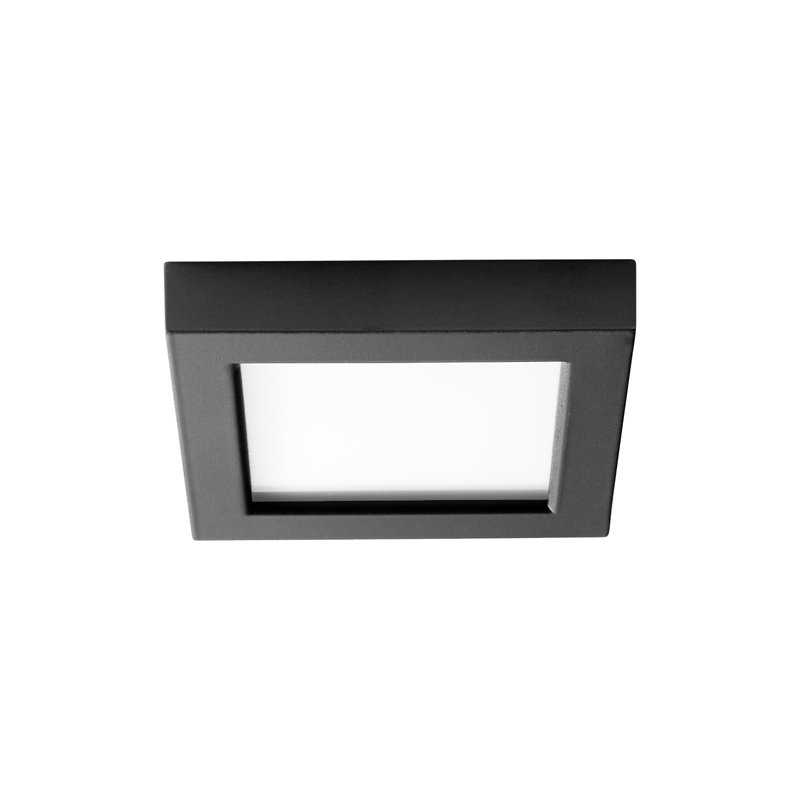 Plafonnier encastré 1 lumière Gasparas, Noir, H 1 po x l 5 po x P 5 po