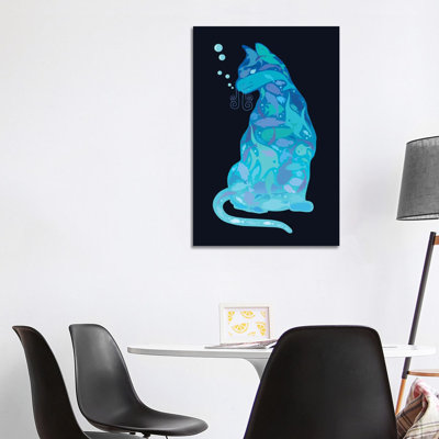 Swim In A Cat by Adam Lawless - Wrapped Canvas Gallery-Wrapped Canvas Giclée