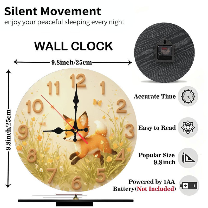 Adorable horloge renard