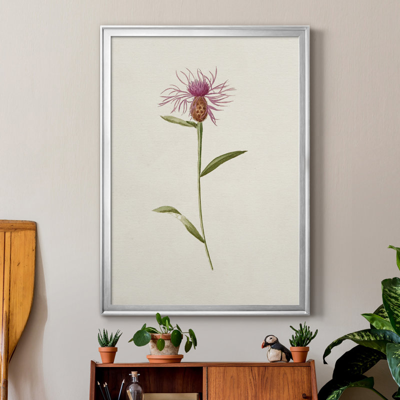 Mauve Garden Flowers VI, toile encadrée de qualité supérieure - prête à être accrochée, Argent