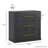 Set of 2 Fluted Modular Sideboard Cabinet with 3 Drawers, Ebony-686293229