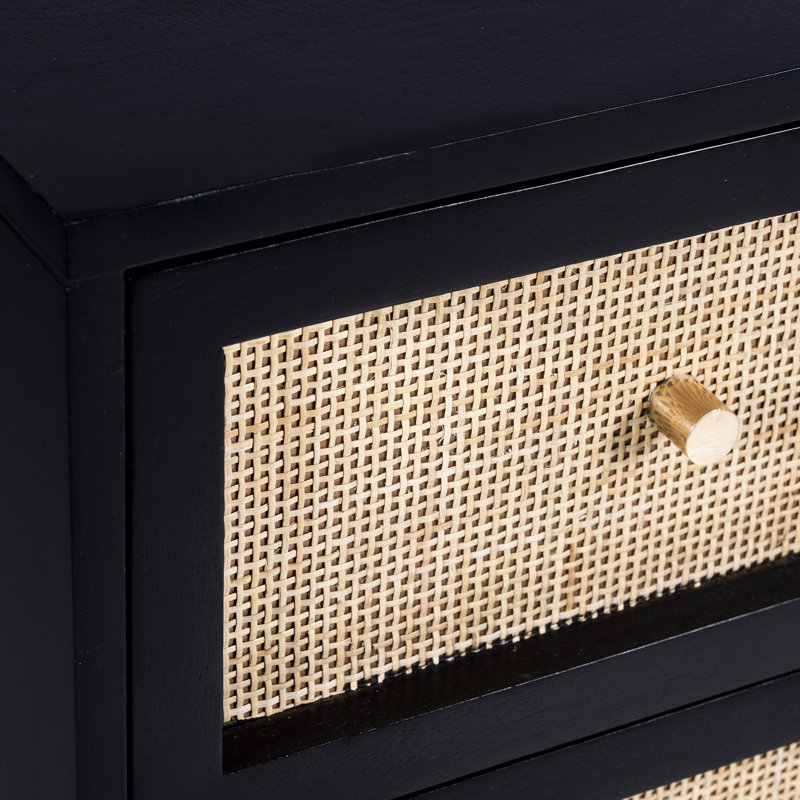 Analise 3 Drawer 33.5'' W Solid Wood Chest, Black
