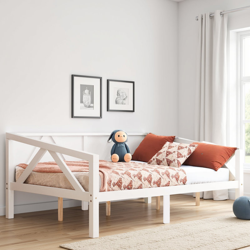 Canapé-lit polyvalent en bois massif - Lit d'invité avec rangement, conception moderne, capacité de poids de 600 lb, aucun sommier nécessaire