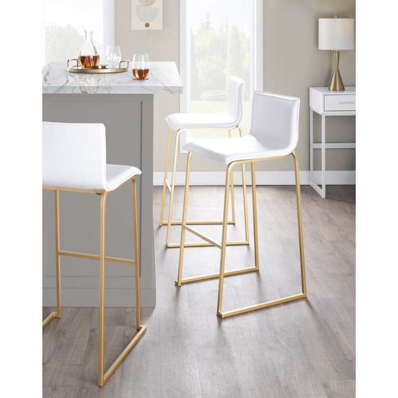 Tabourets de bar rembourrés Middlebrook 30 po, Doré, Blanc, Tabouret de bar (siège d'une hauteur de 30 po)