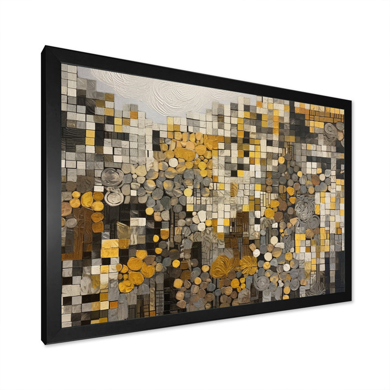«Peavey Yellow and Cream Bohemian Medley II» sur toile, Cadre simple noir, H 30 po x l 40 po x P 1,5 po