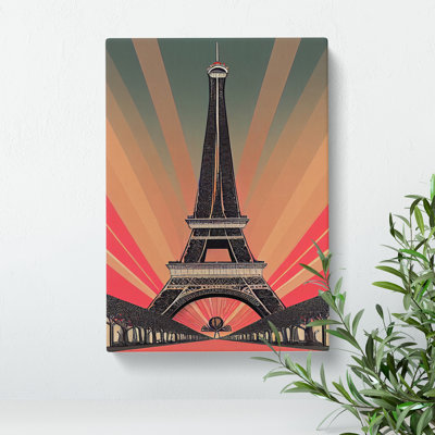 Eiffel Tower Art Deco No.4 - Wrapped Canvas Print